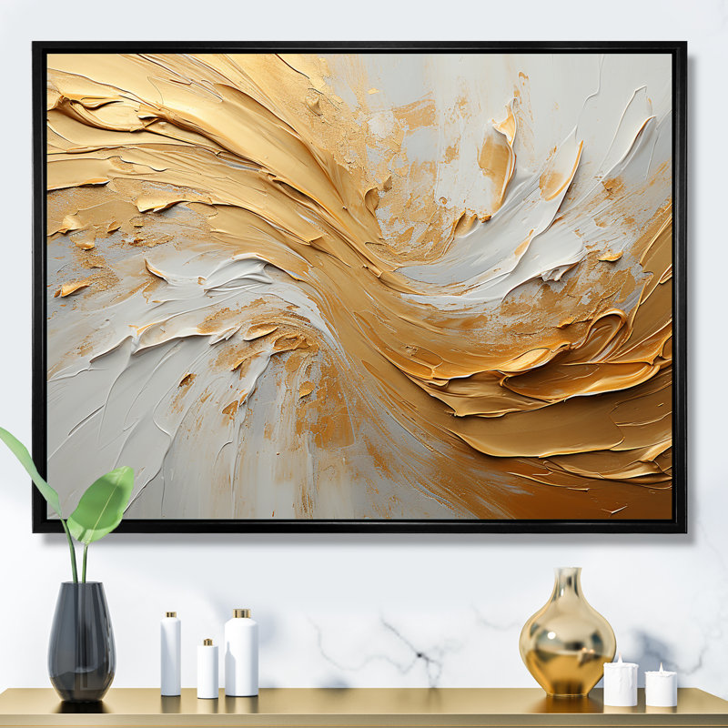 Earley - Abstract Shapes Wall Art, 30" H x 40" W x 1.5" D, Black Floater Framed