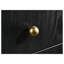 Commode Benson à 8 tiroirs avec miroir, meuble de rangement en bois d'hévéa noir pour chambre à coucher, style bord de mer avec quincaillerie en laiton vieilli