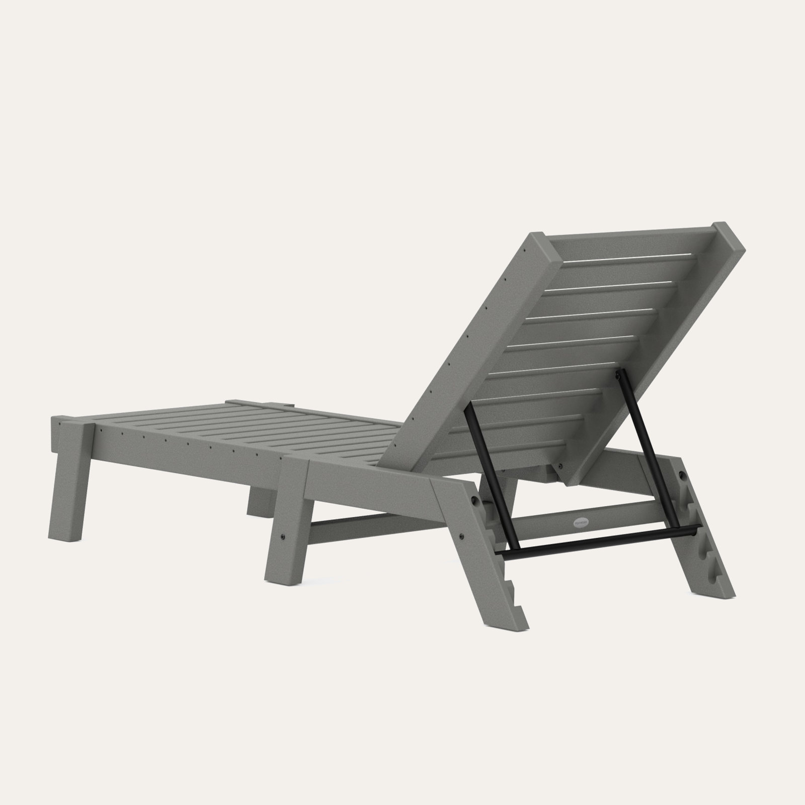 POLYWOOD® Captain 25" Patio Chaise Lounge, Slate Gray