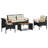  Garden Sofa Set Black