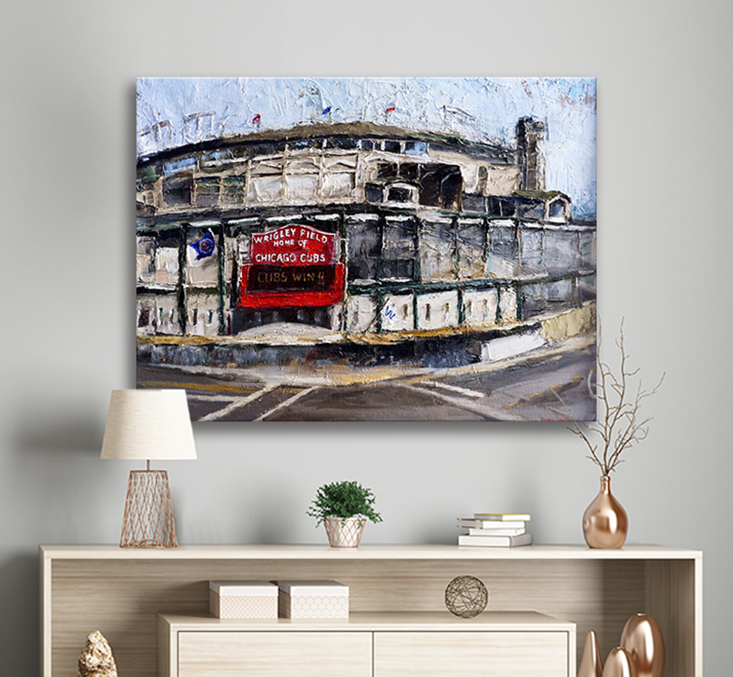 Chicago Cubs Wrigley Field Marquee Canvas