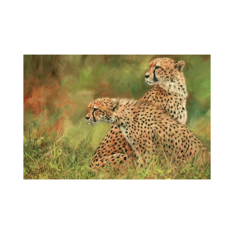 Pair Of Cheetahs by David Stribbling - Wrapped Canvas Print, 101.6 cm H x 66.04 cm W x 1.91 cm D