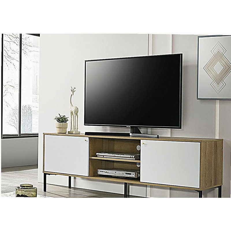 Burke 70-inch white oak 2-door TV cabinet