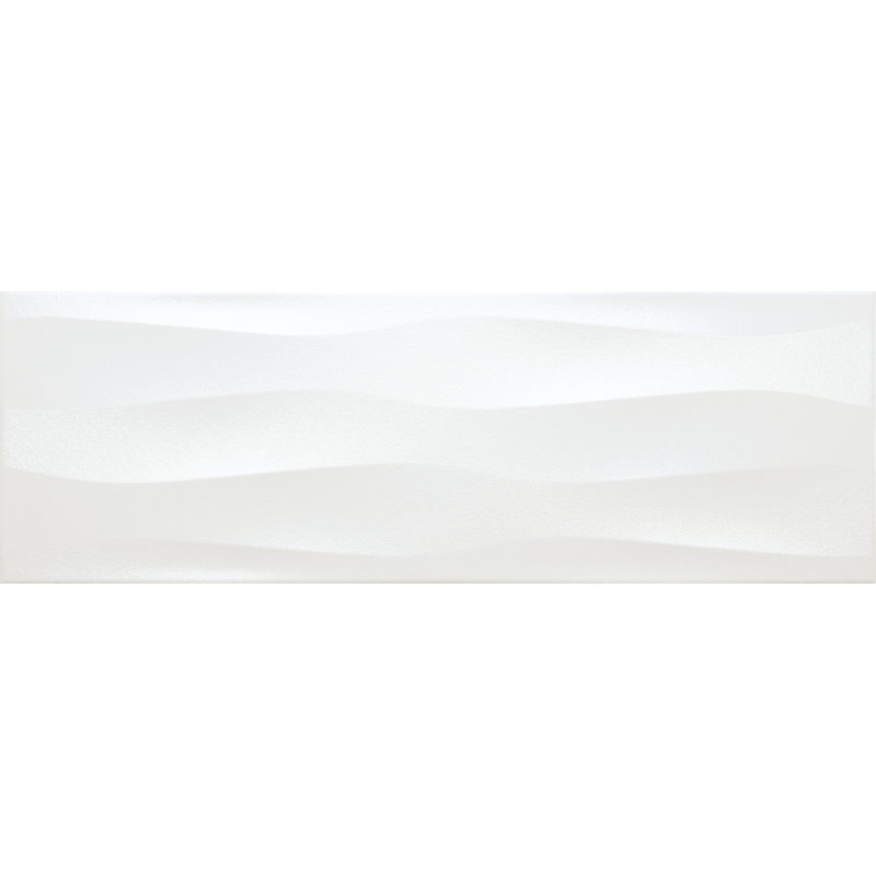 Artwork 12" x 35" Beveled Ceramic Patterned Tile, Pearl