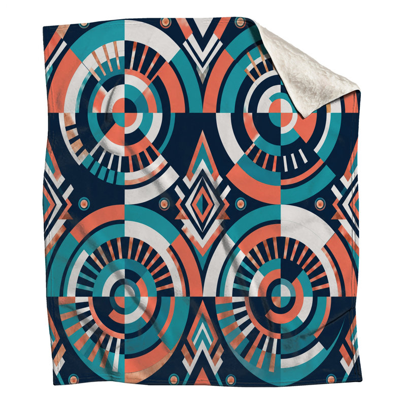 Geometric Circular Pattern Blankets, 50in W x 60in H