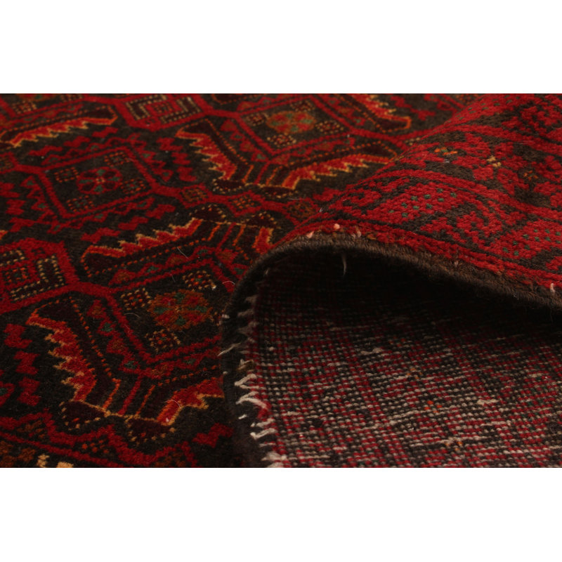 One-of-a-Kind 3'2" x 5'10" 1980s Rectangle Wool Area Rug in Red