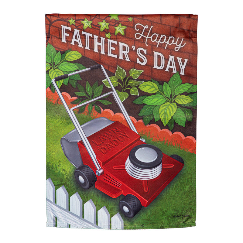 Drapeau de jardin en suède «Happy Father's Day»