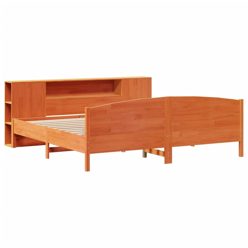 Arnot Solid Wood Bed, 200 cm W x 200cm L, Wax Brown