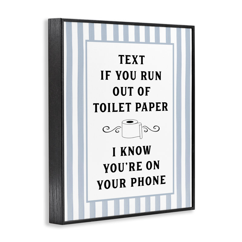 Texte pour papier hygiénique rayé, estampe numérique, design par lettré et doublé, H 14 po x l 11 po