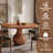 5-pieces Round Pedestal Dining Set Ikerne - NEW SOLID WOOD TOP-37892309-53036863