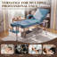Table de massage réglable avec dossier inclinable de 0° à 85°, hauteur réglable sur 4 positions, appui-tête amovible et rangement-1950330320