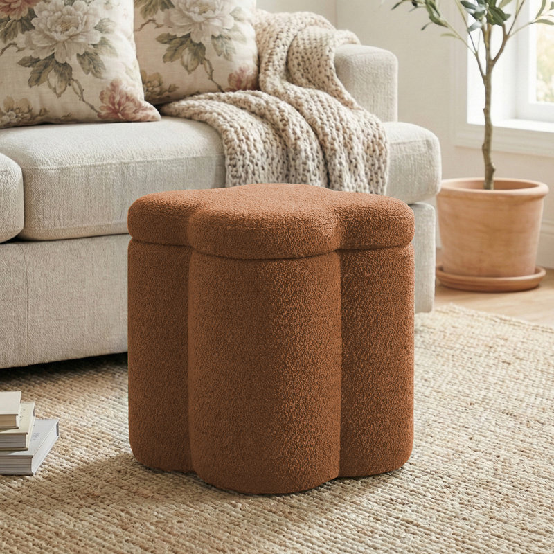 Repose-pieds en chenille avec rangement 16,9 po, Orange