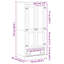  Wardrobes with Drawer with Shelf with Storage Solid Pine Wood Bedroom