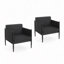 Fauteuil club d'extérieur 2 pièces
