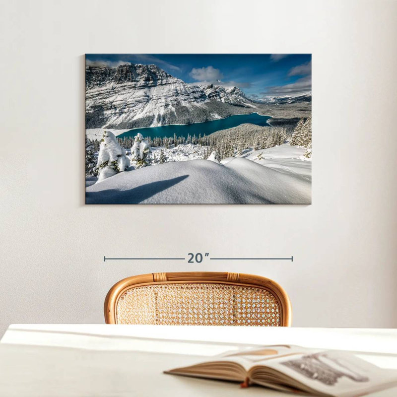 Alvord, lac Peyto dans la neige, H 16 po x l 24 po