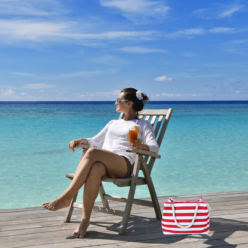 Tropical Summer Palm Tree Leaf Large Beach Bag For Women Tote Bags Reusable Grocery Shoulder Bag With Zipper Pocket