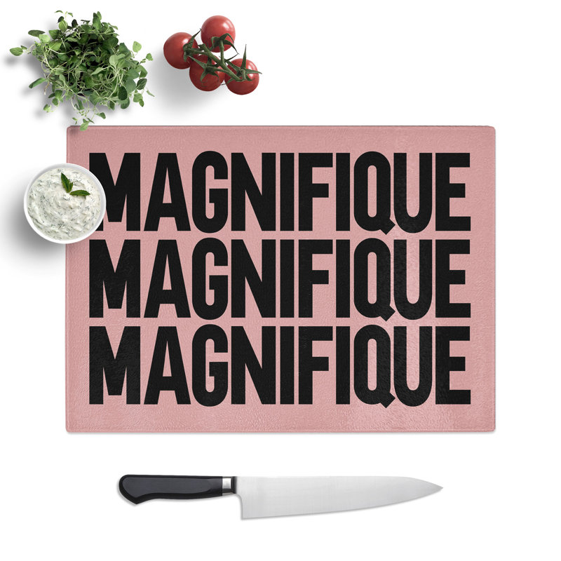 Magnifique Typography Chopping Board, 20cm W x 28.5cm L