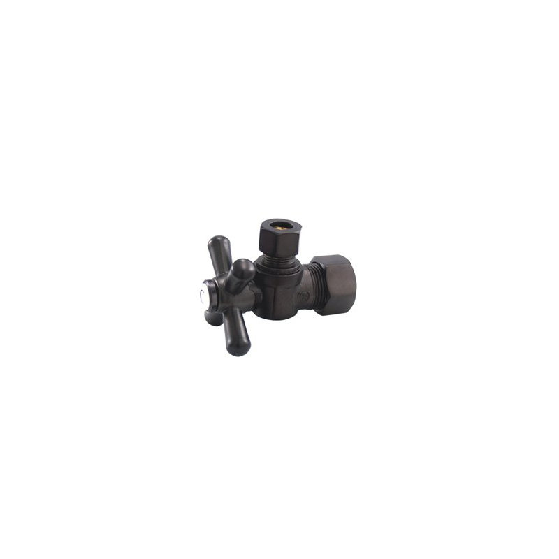 Accents Decorative Quarter Turn Valves with Cross Handles, Dark Bronze