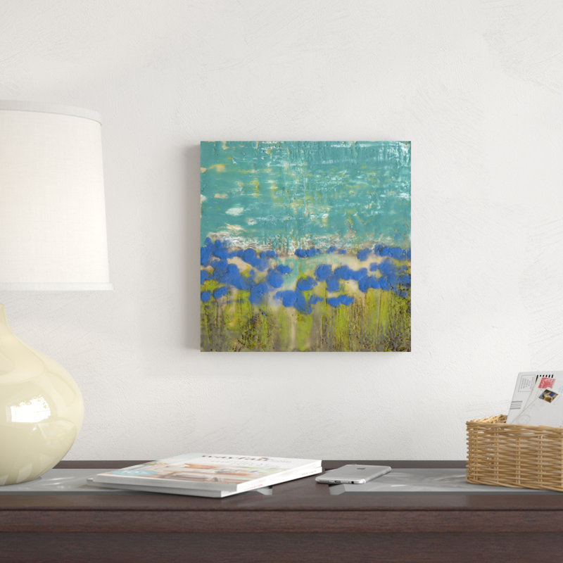 Coquelicots bleuet II, H 12 po x l 12 po x P 1,25 po