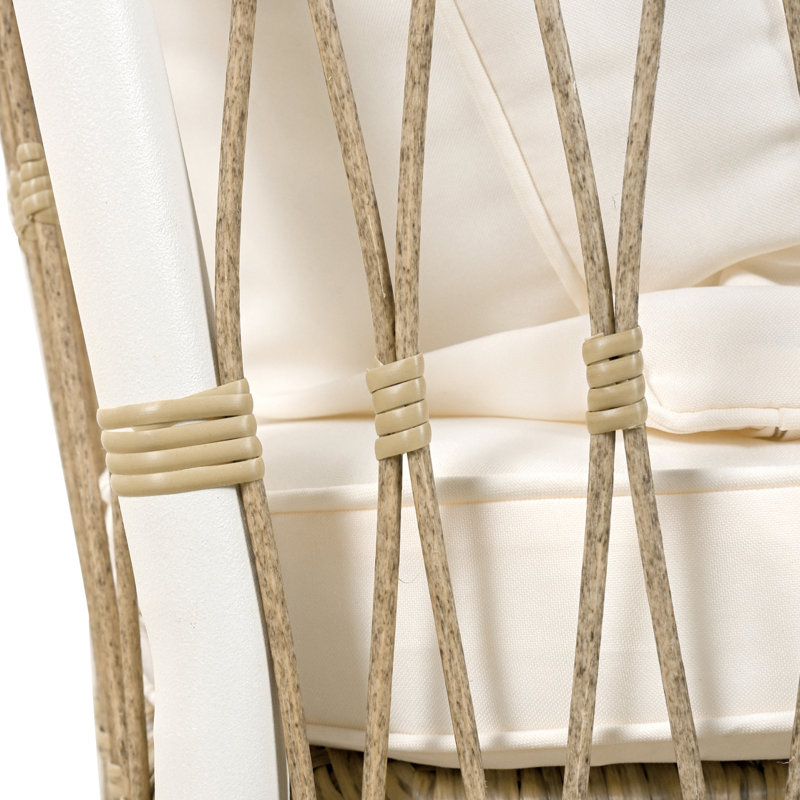 Ensemble 5 pièces de table de salle à manger de patio, table en bois d'acacia, chaises en rotin, usage contemporain et extérieur