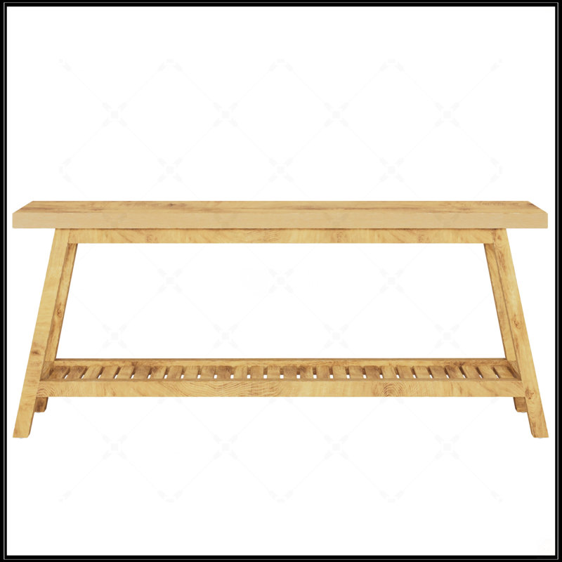 70.9” Extra Long Farmhouse Console Table, Solid Wood Entryway Table With 2-Tier Open Storage, Rustic Narrow Sofa Table For Hallway And Living Room, Light Brown