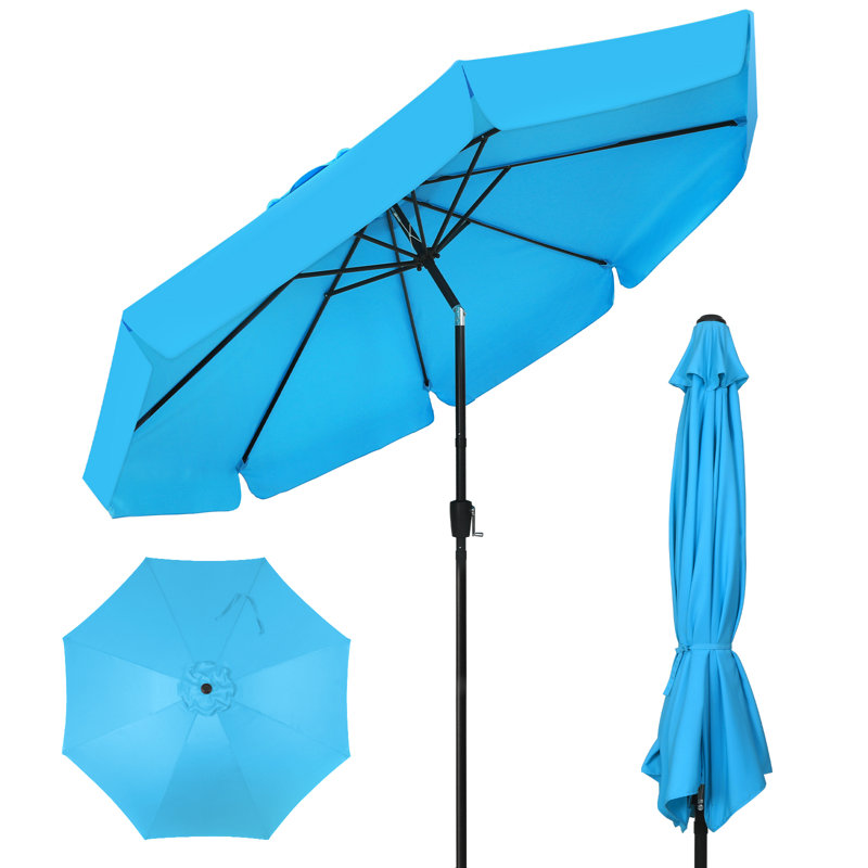 Cesur 3M Garden Parasol Sun Shade Canopy Patio Outdoor Umbrella Crank Tilt UPF 30+, Beige