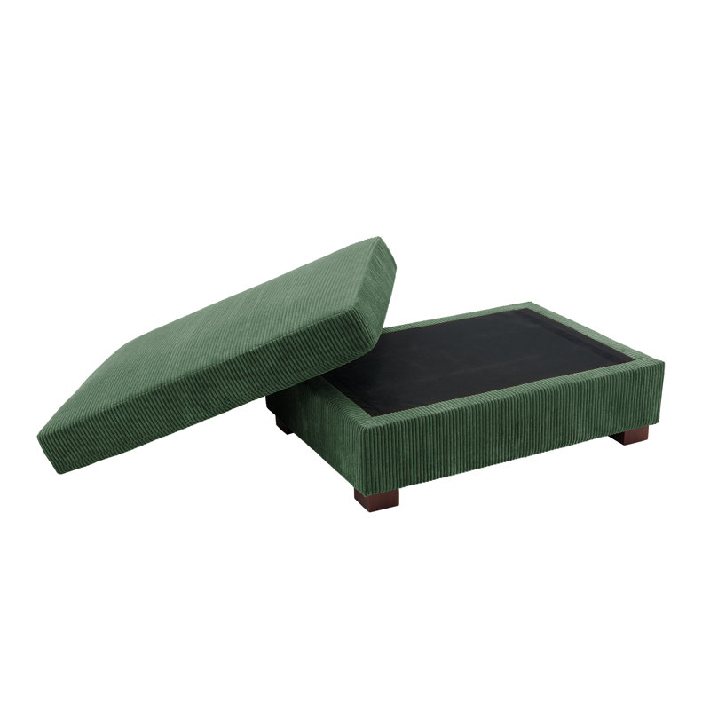 105.9cm Wide Square Solid Colour Standard Ottoman, Hunter Green