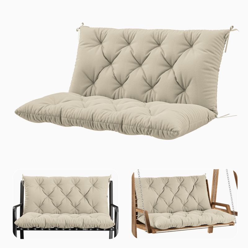Wynee Porch Swing Cushion 5" Outdoor Bench Cushion, Only Cushion, Cream, 40" W x 20" D