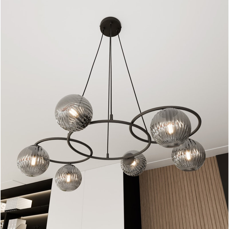 Frisco 6 - Light Matte Black Pendant, Matte Black/Graphite