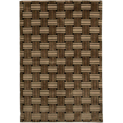 Himalayan Wool Geometric Area Rug in Brown
