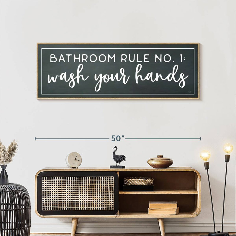 Salle de bain règle n ° 1, 49" X 17", Cadre flottant en bois naturel