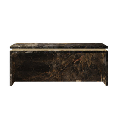 70.87" Italian Luxury Black Gold Glossy Sintered Stone Home Bar Table with LED Lights