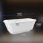 Luminaire de salle de bain carré autoportant en acrylique 67 po blanc brillant avec trou de trop-plein 67 po