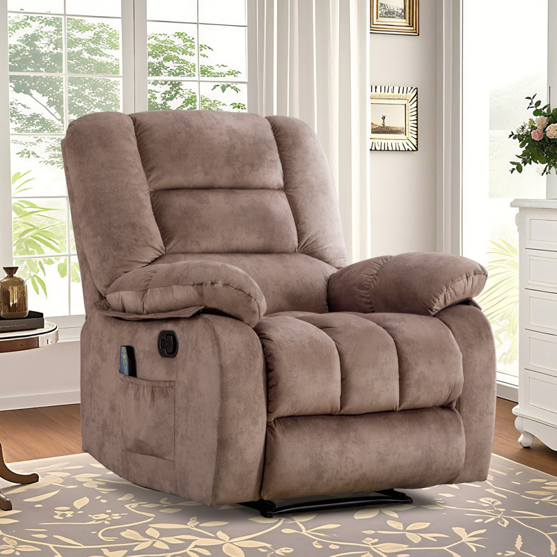 Fauteuil inclinable de massage manuel 36 po de largeur 36 po avec cadre en métal et contreplaqué, Chameau