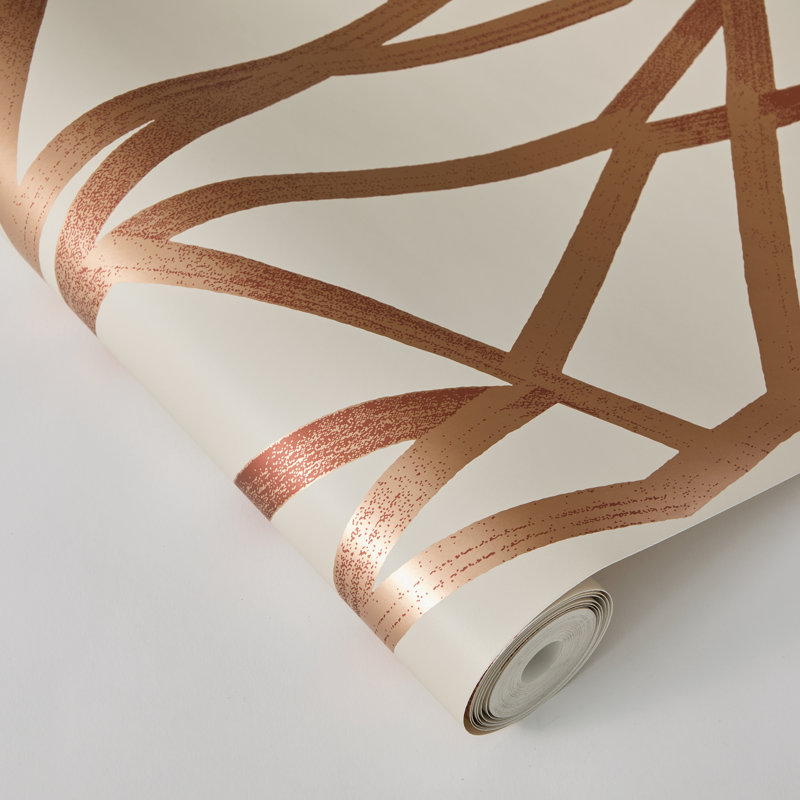 Huey 33' L x 20.5" W Peel and Stick Wallpaper Roll, Bronze 1, 33" L x 20.5" W
