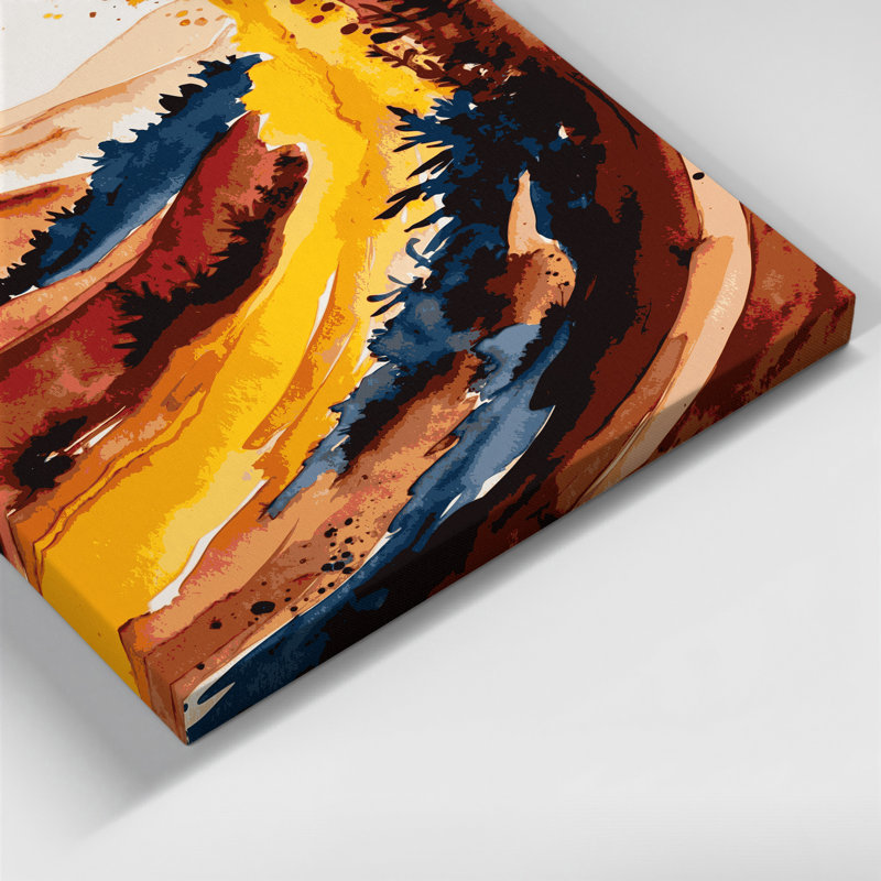 «Watercolor Landscape 31», art mural sur toile noire, H 11 po x l 14 po