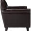 Fauteuil club brun avec assise rembourrée en cuir reconstitué