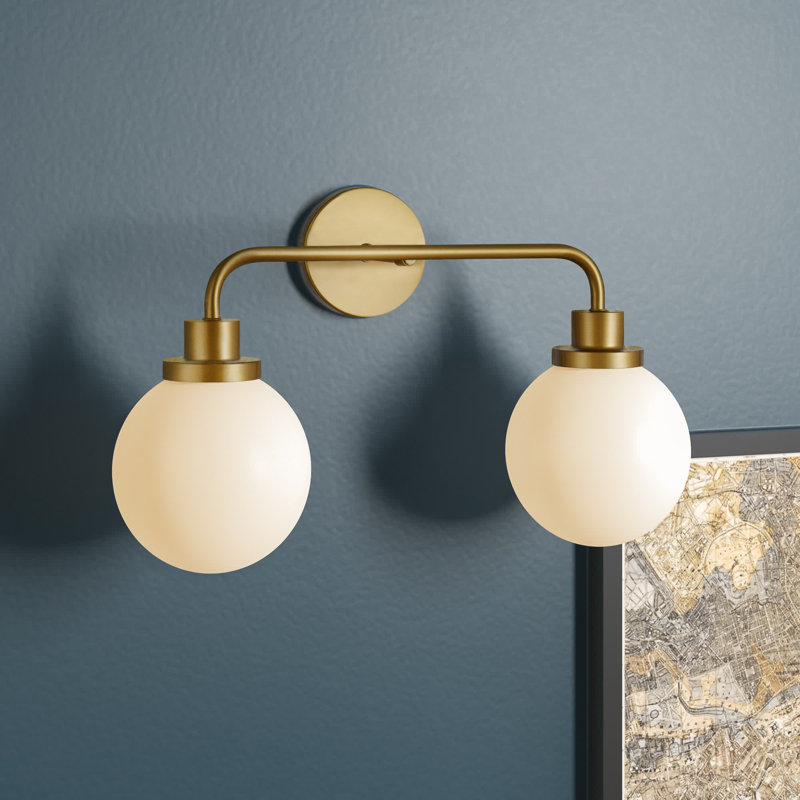 Éclairage de salle de bain à intensité variable 3 lumières Ackerson, Clair, Doré, 3 lumières