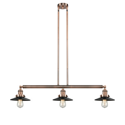 Luminaire suspendu linéaire à 3 lumières pour îlot de cuisine Gault