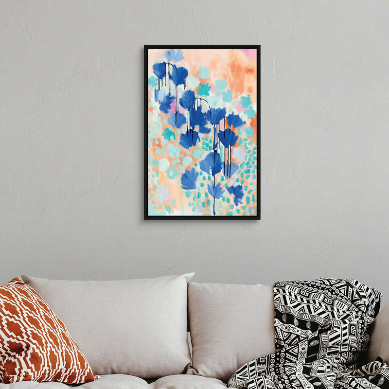 Reproduction d’art sur toile « cantaloup » par Kait Roberts, Cadre noir, H 32 po x l 22 po x P 1,75 po
