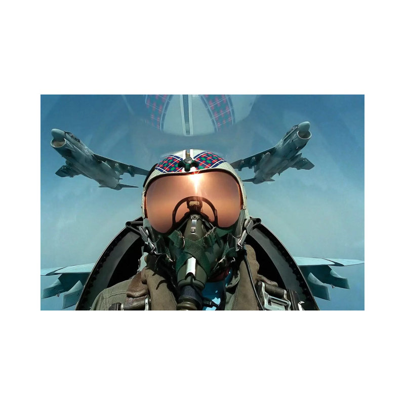 A Pilot Takes a Self Portrait from the Cockpit of an A-7 Corsair II Aircraft 1 Piece Wrapped Canvas Wall Art