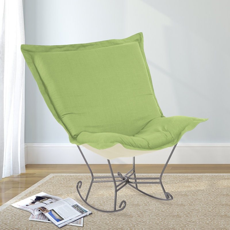 Azaria Metal Rocking Chair, Titanium, Bella Moss