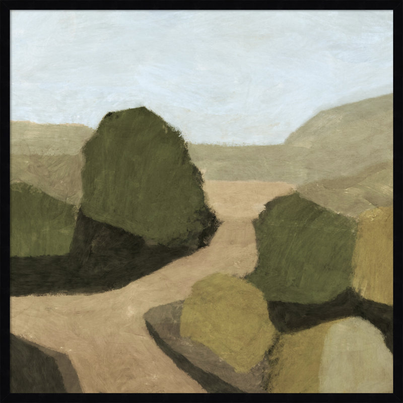 «Paysage 1» par Dan Hobday, reproduction d'art encadrée sur bois, Noir, noir, noir, noir, H 33 po x l 33 po