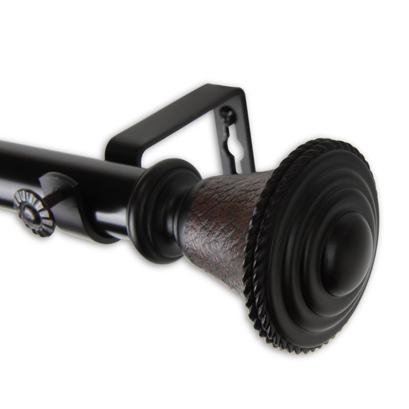 Tringle à rideau simple Kemmentn, 28 po à 48 po, Noir