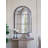 28.3X47" Arched Wall Mirror With Black And Gold Windowpane Design-1414214209
