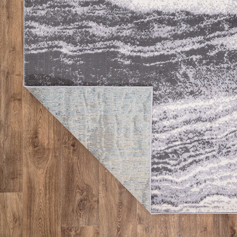 Tapis gris / ivoire Demeria, Tapis de couloir 2 pi x 7 pi