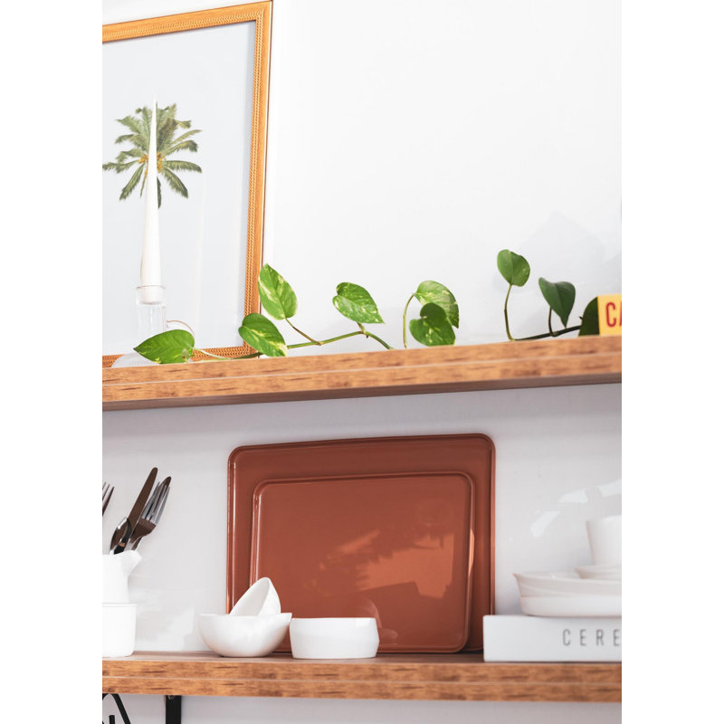 Elegant Terracotta Service Plate, 7.9 x 11.0 x 0.4 Inches | 100% Durable Porcelain, Perfect for Entertaining & Everyday Use | Stylish Tableware for Modern Dining | Dishwasher & Microwave Safe