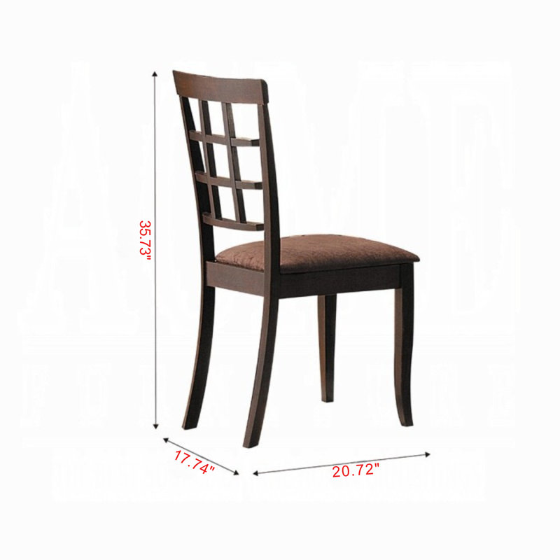 Chaise d'appoint en microfibre et espresso brun foncé Aster (ensemble de 2)