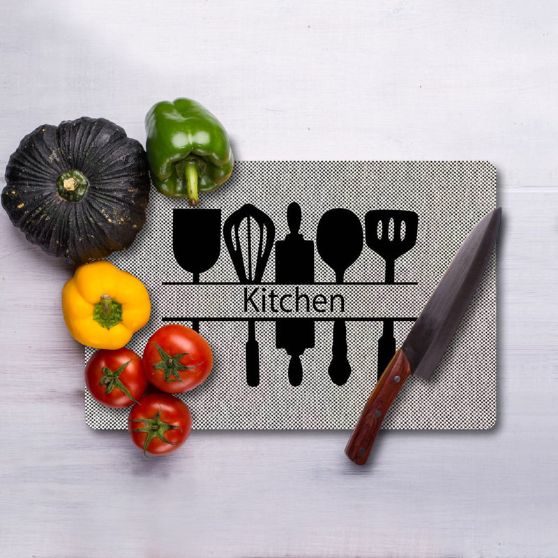 Premium Tempered Glass Cutting Board, 11.8 x 15.7 inches | Antibacterial, Easy Clean, Non-Slip Silicone Feet | 100% Durable Glass, Thickness: 0.16 inches | Ideal for Kitchen Prep, Safe & Stylish Cooking Solution