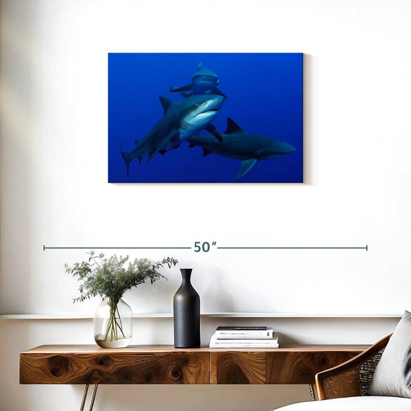 Triple Sharks, 20" H x 30" W
